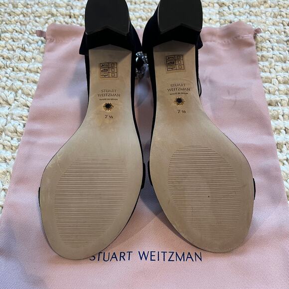 Stuart Weitzman Women's Nearlynude Crystal Nova Sandals Sz 7.5B - Picture 6 of 8